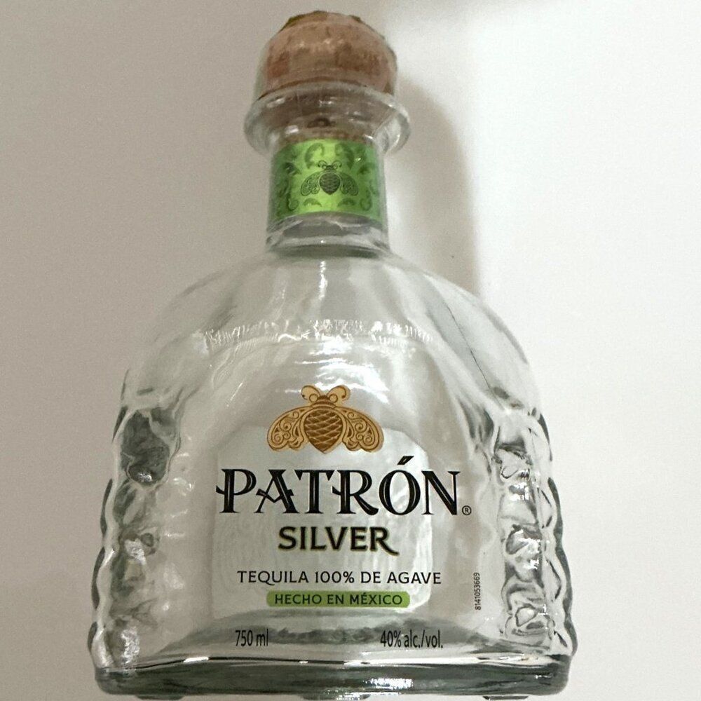 • Patron Tequila New Bottle Design DIY Crafts Home Décor Glass, Empty Like New